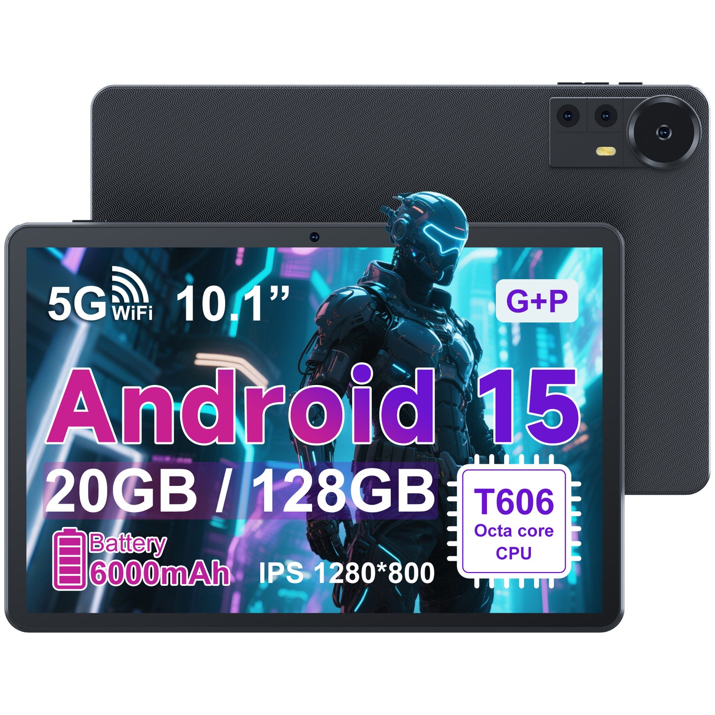 Tableta Android 10.1 inch, 20GB RAM, 128GB ROM, WiFi, Procesor 8 Nuclee, cu Tastatura, Mouse, Stilou, Carcasa de protectie