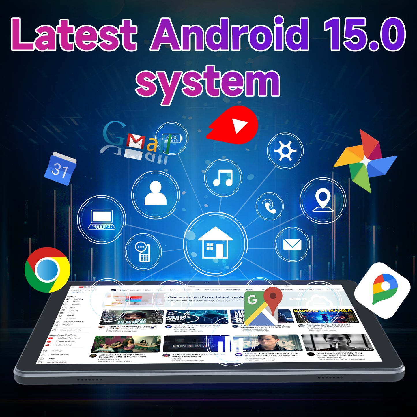 Tableta Android 10.1 inch, 20GB RAM, 128GB ROM, WiFi, Procesor 8 Nuclee, cu Tastatura, Mouse, Stilou, Carcasa de protectie