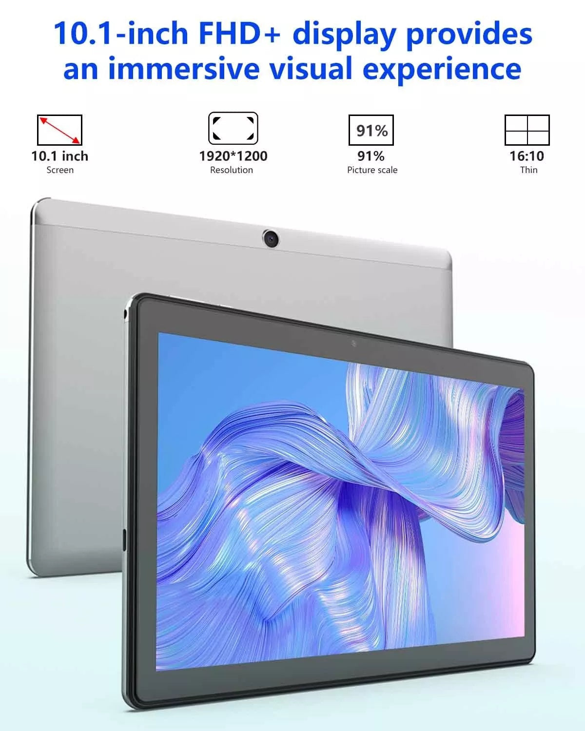 10 inch Android tablet, 10-core processor, 7500mAh battery, 64GB ROM+4GB RAM, WiFi, Bluetooth, Double camera