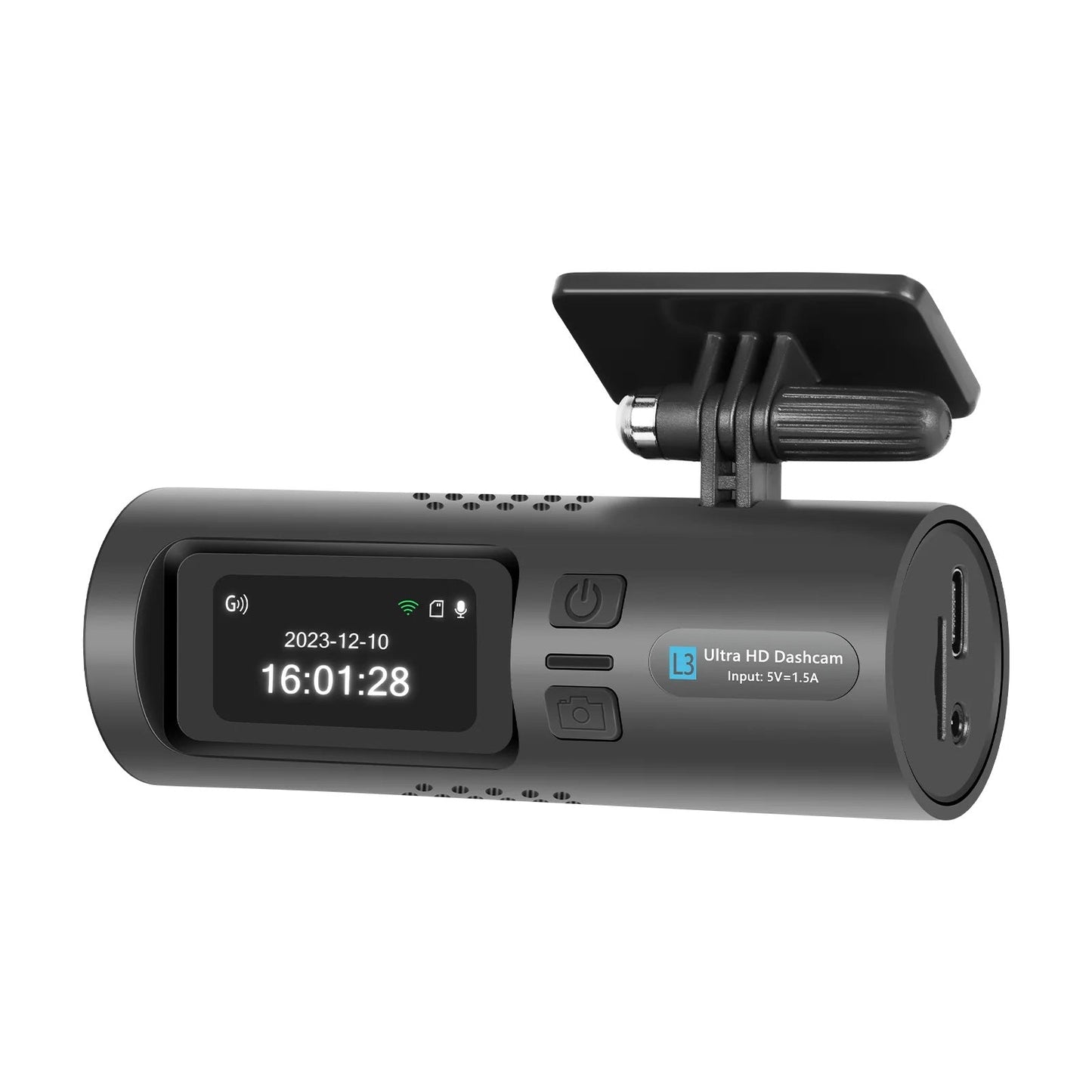 Camera auto de bord 4K, Rezolutie 3840 x 2160 Ultra HD, Conectivitate Wi-Fi, + Camera Spate HD