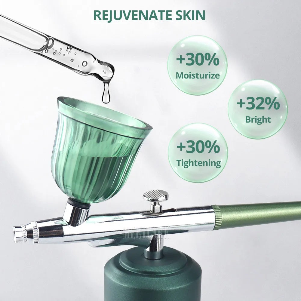 Aerograf Airbrush cu compresor portabil, pentru Pulverizat sau Vopsit, Manichiura, Pictura corp, Tatuaj semipermanent, Ornare torturi