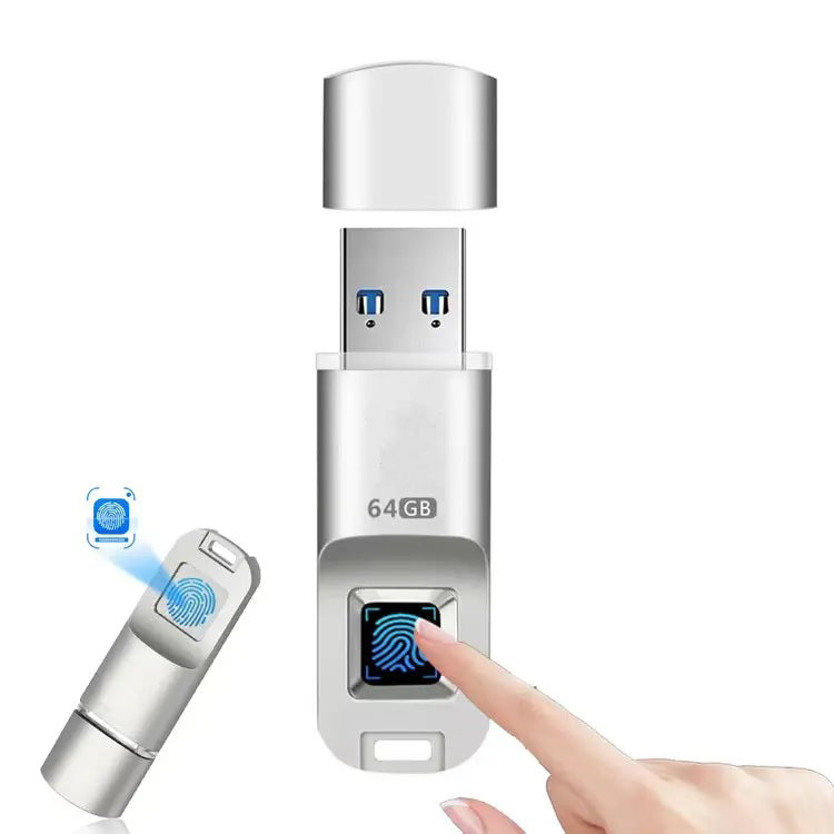 USB Memory Stick, Secured with Fingerprint 64 GB, Reliable Storage, Fast Transfer, Advanced Data Protection