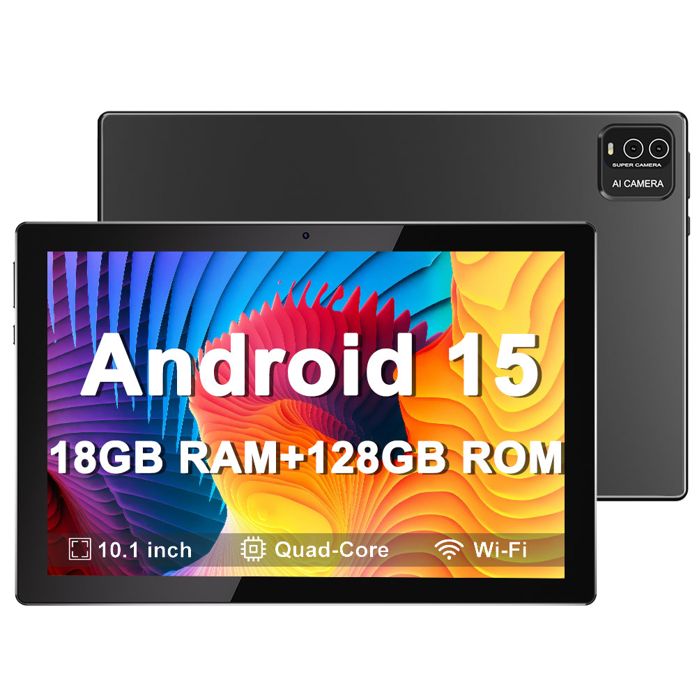 Tableta Android 10.1 inch, 18GB RAM, 128GB ROM, WiFi, cu Tastatura, Mouse, Carcasa de Protectie și Stilou