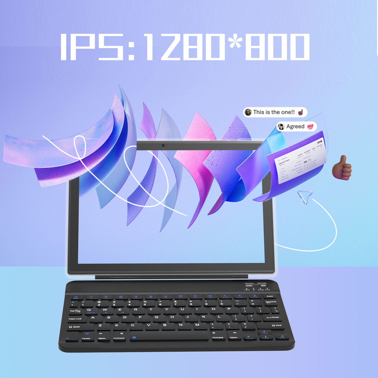 Tableta Android 10.1 inch, 18GB RAM, 128GB ROM, WiFi, cu Tastatura, Mouse, Carcasa de Protectie și Stilou