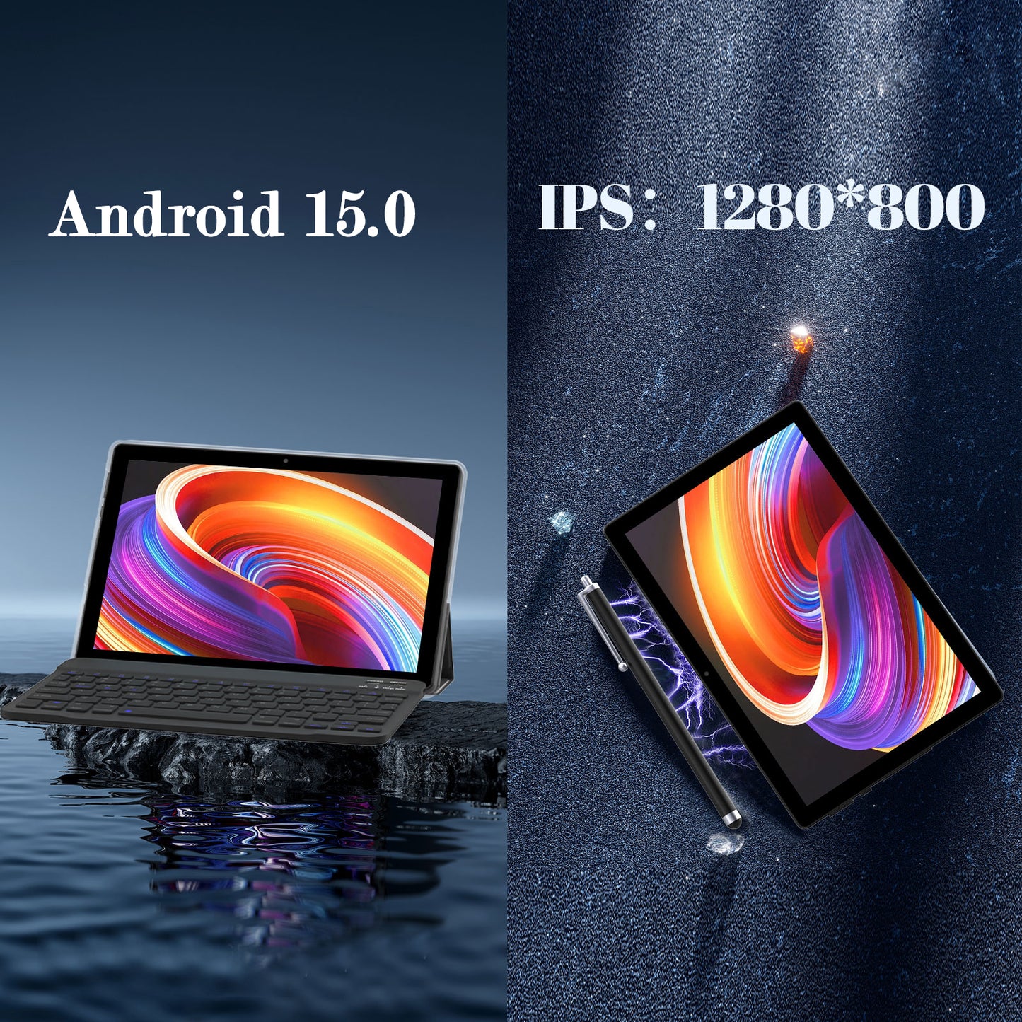 Tableta Android 10.1 inch, 18GB RAM, 128GB ROM, WiFi, cu Tastatura, Mouse, Carcasa de Protectie și Stilou