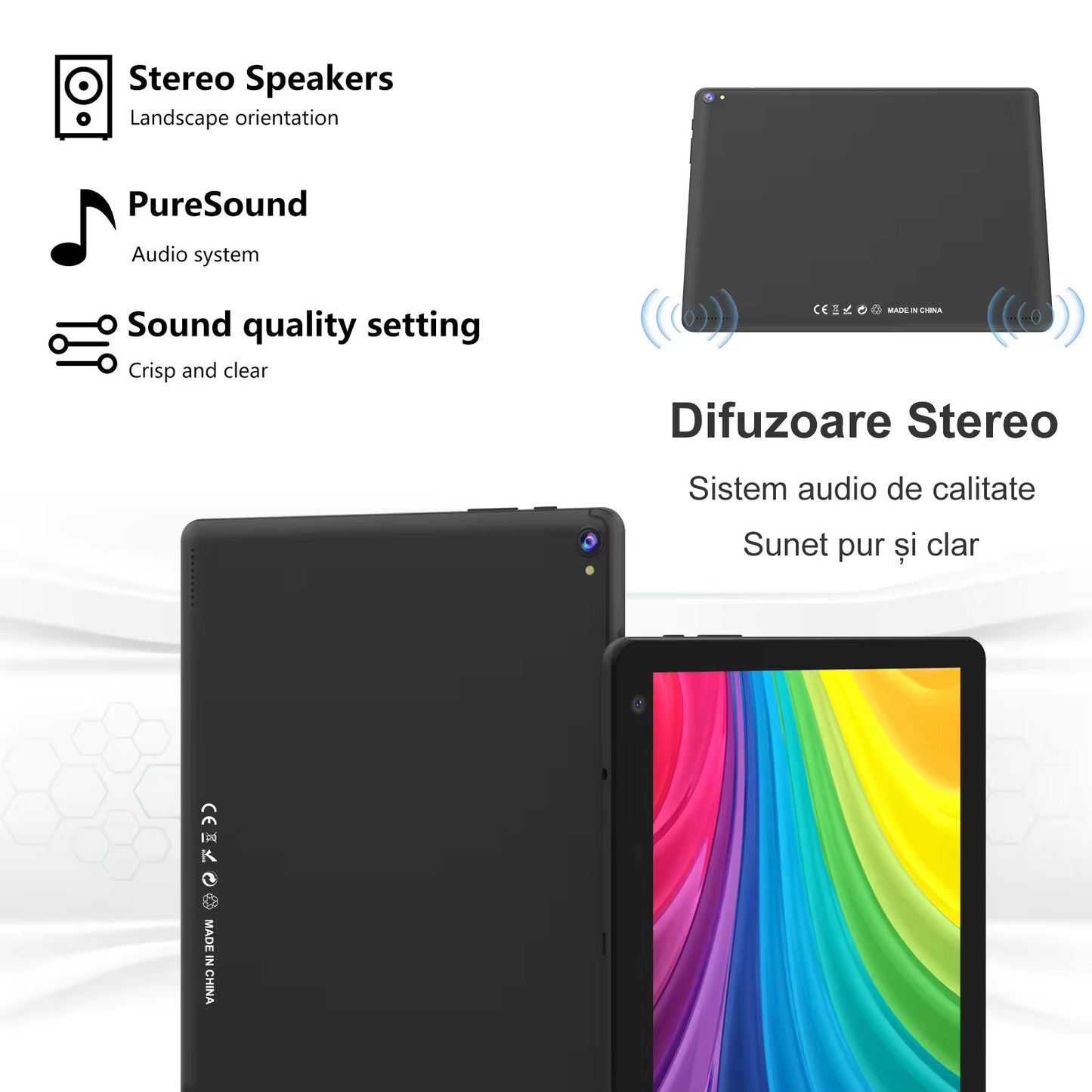 Tableta 10 inch, Android 12, 64GB ROM+4GB RAM, Husa, Tastatura, Mouse, Stilou, WiFi, Bluetooth, Camera dubla, Baterie de 6000mAh