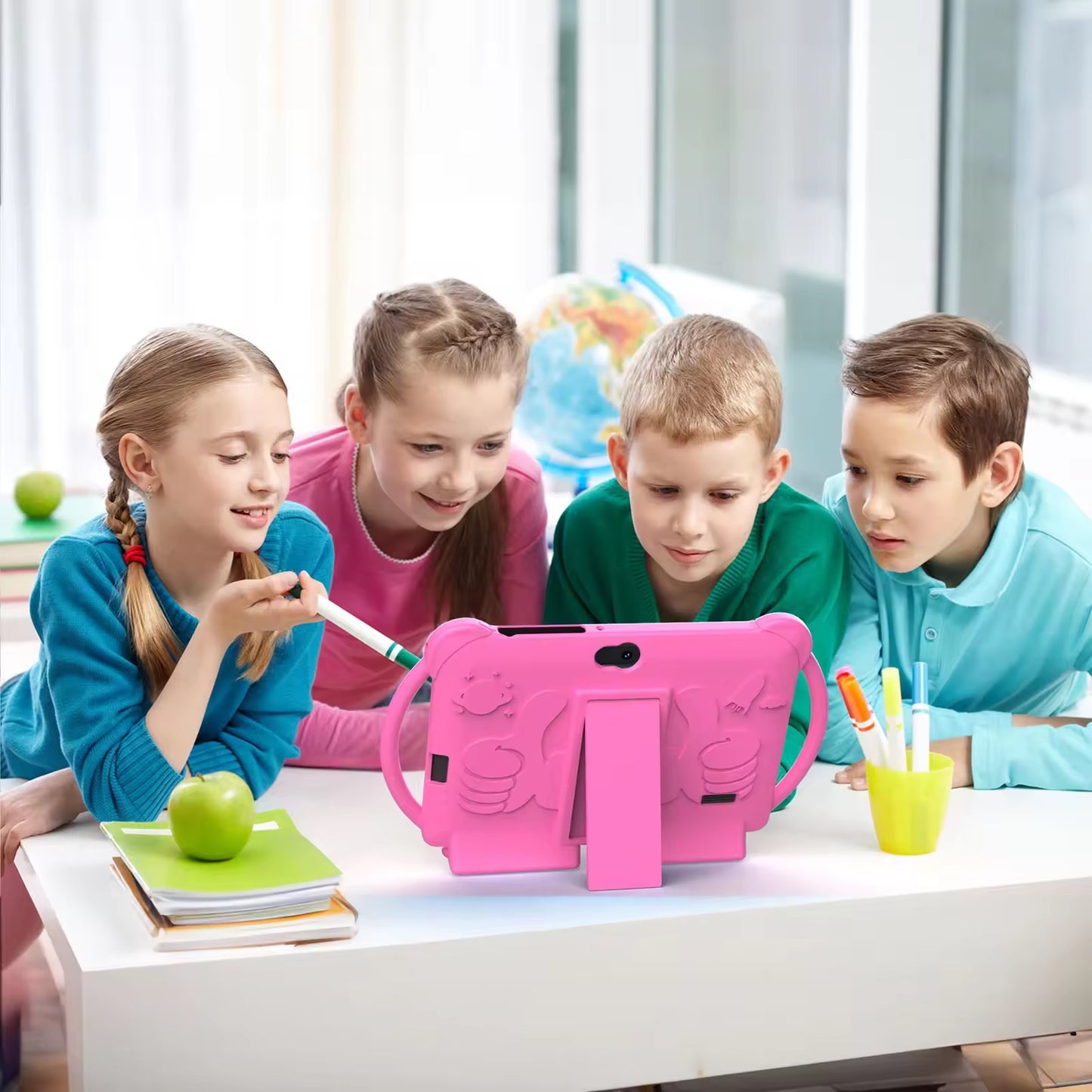 Tableta pentru copii Android WiFi de 7 inch, 4GB RAM, 32GB ROM, cu Husa de Protectie anti shock