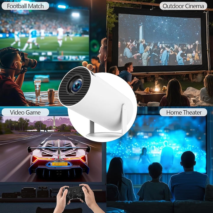 Videoproiector Portabil Smart 4K Ultra HD cu WiFi6, Bluetooth 5.0, Autofocus, Proiectie Ajustabila