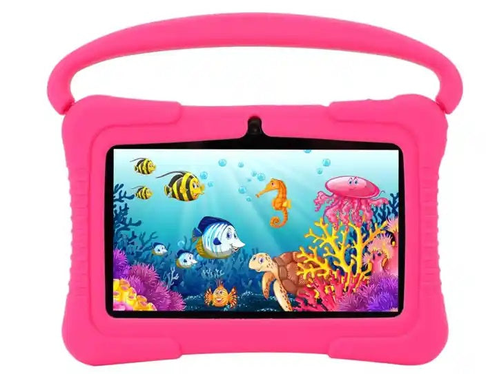 7 inch Android WiFi children's tablet with anti-shock protection, dual camera, games, drawings, applications, educational, model with handle