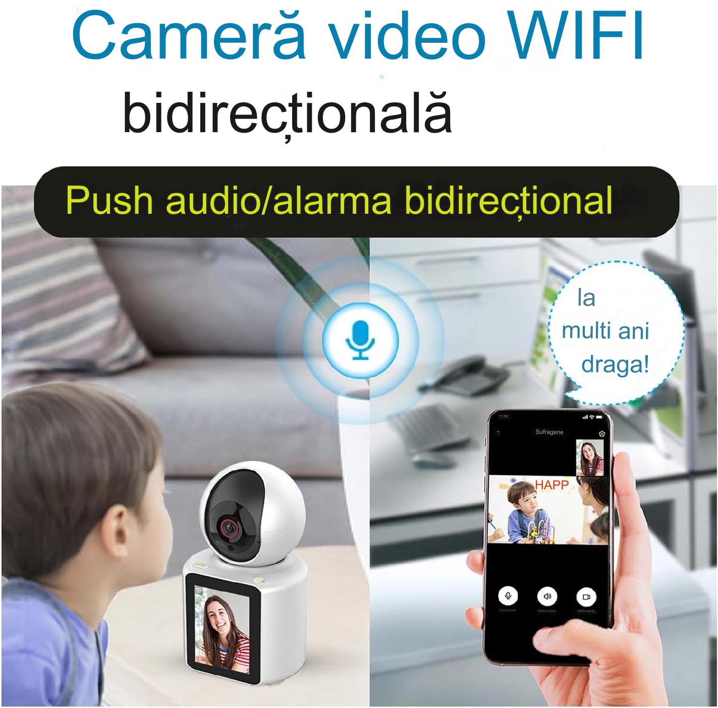 Baby Monitor Camera Wireless cu Display, Monitorizare Video Audio Bebelusi, Comunicare Bidirectional, Senzor Miscare, infrarosu, apel de la distanta