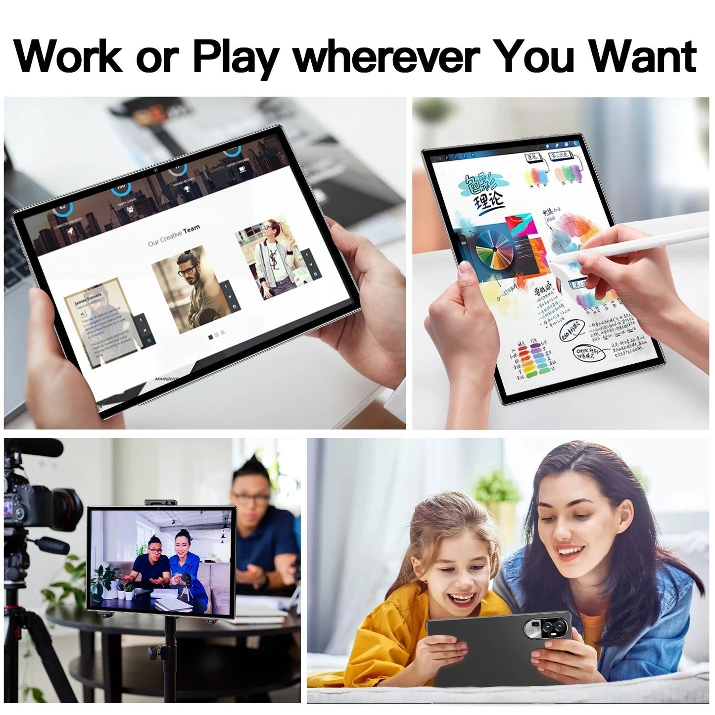 Tableta 10 inch, Android 12, 6GB RAM+128GB ROM, procesor 8-core, slot SIM, slot SD CARD, WiFi, Bluetooth, Camera dubla, Baterie de 6000mAh
