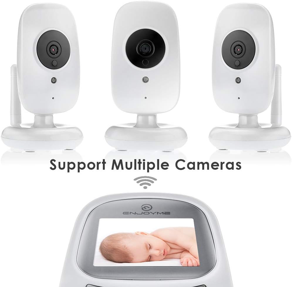 Baby Monitor, Baby Video Audio Monitoring, Sound Sensor, NIGHT VISION, Talk-Back Function, Ambient Temperature Monitoring, Lullabies