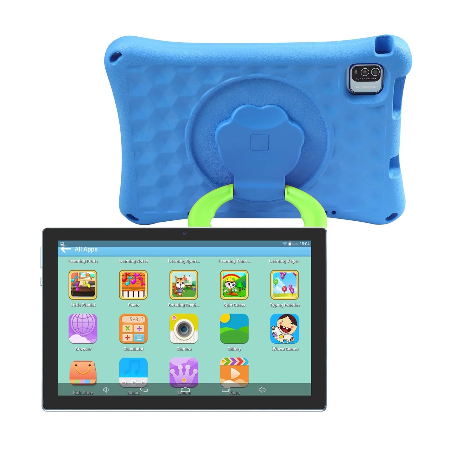 Tableta Android 10 Inch, 12GB RAM, 128GB ROM, Wifi, Bluetooth, Husa Protectie Anti Shock, Pentru Copii
