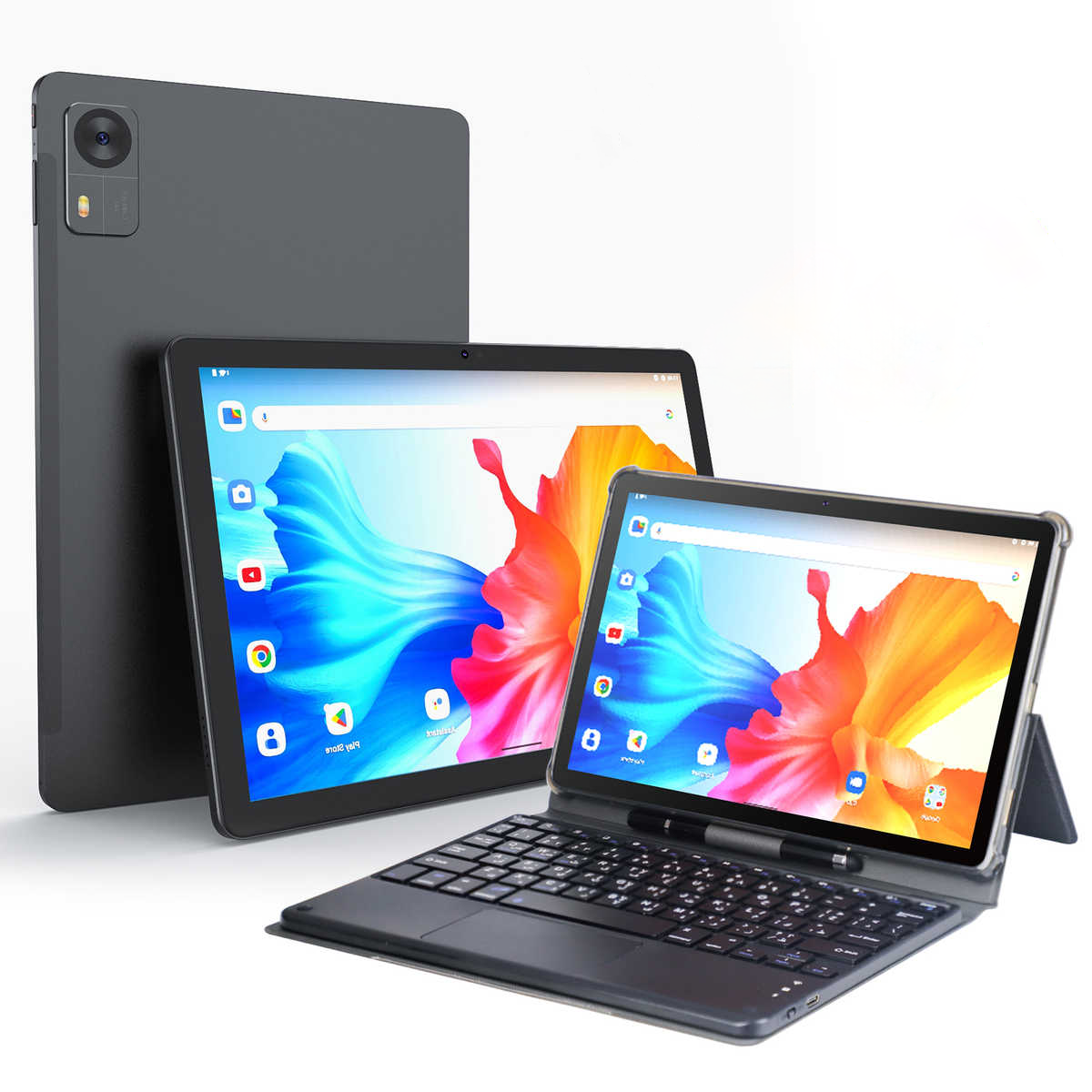 Tableta Android 10.1 inch, 12GB RAM, 128GB ROM,Procesor 8 Nuclee, Slot SIM Card, Husa, Tastatura cu carcasa, Stilou