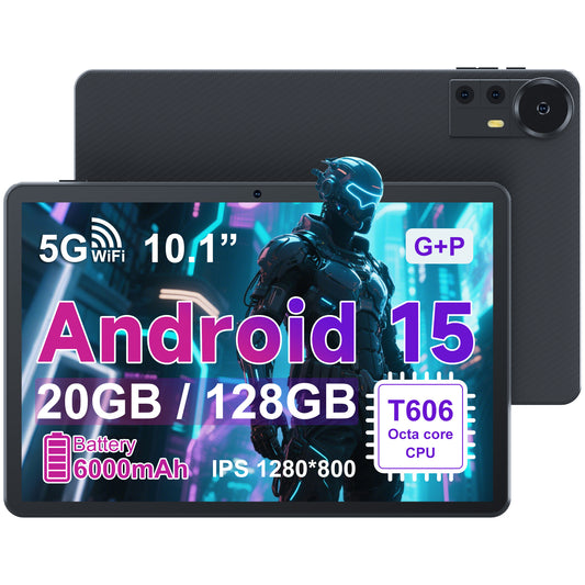 Tableta Android 10.1 inch, 20GB RAM, 128GB ROM, WiFi, Procesor 8 Nuclee, cu Tastatura, Mouse, Stilou, Carcasa de protectie