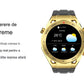 SmartWatch Barbati Auriu, Gold SK4, Curea Metalica, Curea Silicon, Notificari, Monitorizare Activitati Fizice, Somn, Ritm Cardiac