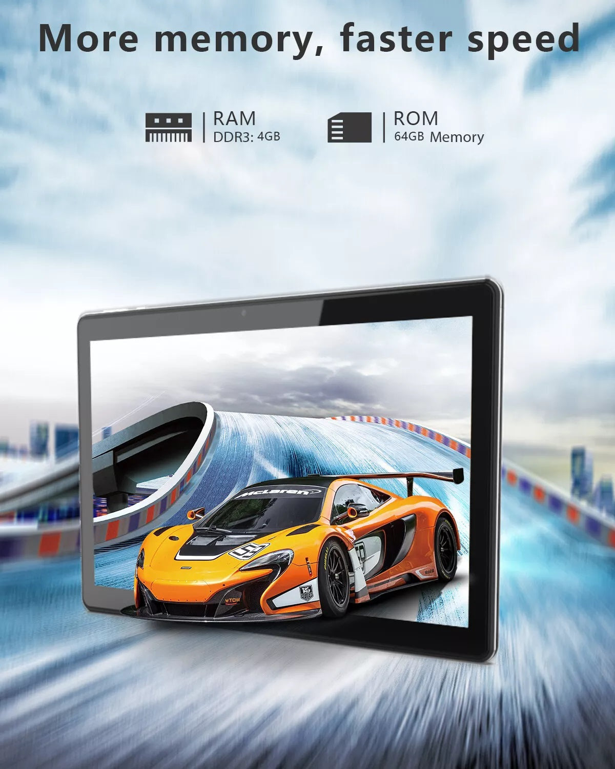 10 inch Android tablet, 10-core processor, 7500mAh battery, 64GB ROM+4GB RAM, WiFi, Bluetooth, Double camera