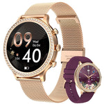 SmartWatch Women, Golden, Gold, Elegant, Metal strap, Silicone strap, Blood Oxygen Measurement, Heart Rate, Sports, Sleep 
