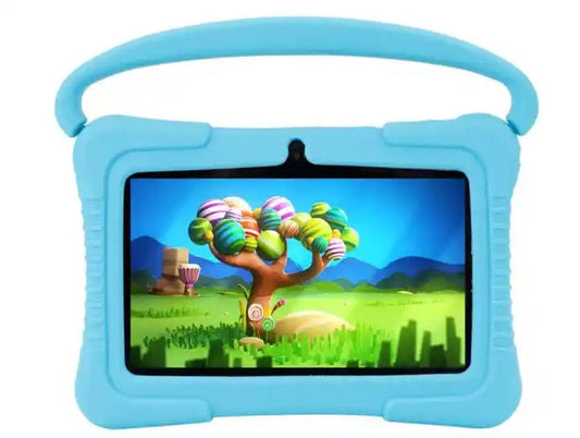 Tableta pentru copii de 7 inch Android WiFi cu Protectie anti shock, Camera dubla, jocuri, desene, aplicatii, Educativ, model cu maner