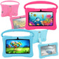 Tablet infantil Android WiFi de 7 pulgadas con protección antigolpes, cámara dual, juegos, dibujos, aplicaciones, educativa, modelo con asa