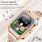 Smartwatch Dama Elegant, Bratari, Silicon, Piele si Metalica cu Pietricele, Masurare Oxigen in sange, Ritm cardiac, Sport, Somn