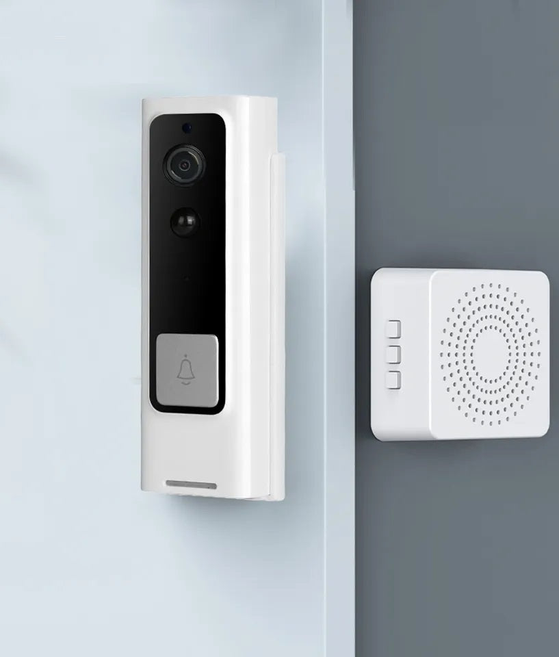 Smart Wireless Video Doorbell, HD Night Vision, Motion Detection, Two-way Audio, Built-in Speaker and Microphone, Mobile App and iCloud