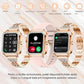 Smartwatch Dama Elegant, Bratari, Silicon, Piele si Metalica cu Pietricele, Masurare Oxigen in sange, Ritm cardiac, Sport, Somn