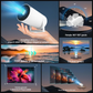 Videoproiector Portabil Smart 4K Ultra HD cu WiFi6, Bluetooth 5.0, Autofocus, Proiectie Ajustabila