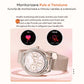 Smartwatch Dama Elegant, Bratara Metalica, Silicon si Piele, Masurare Oxigen in sange, Ritm cardiac, Sport, Somn