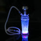 Portable hookah, with multicolor LED lights 32x9.5 cm, Innovative transparent design with blue elements, Dense and pleasant smoke